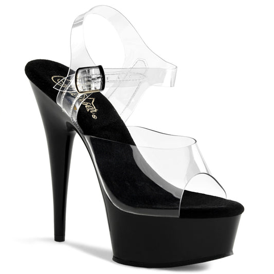 Pleaser Sandales pour femmes DELIGHT-608 CLR / BLK