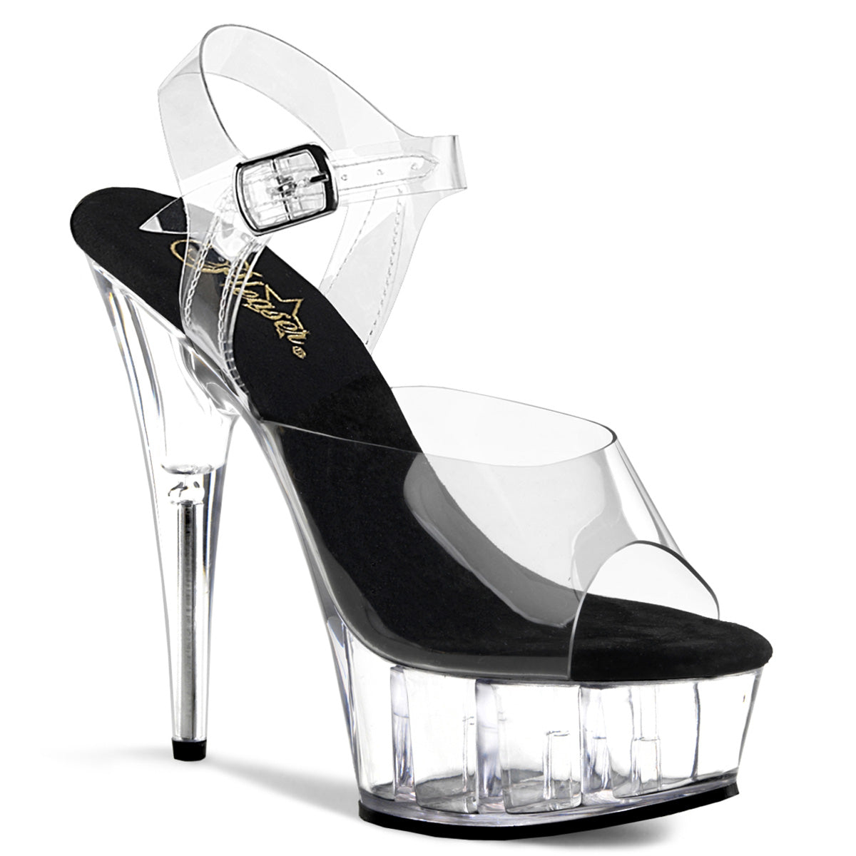 Pleaser Sandales pour femmes DELIGHT-608 CLR-BLK / CLR