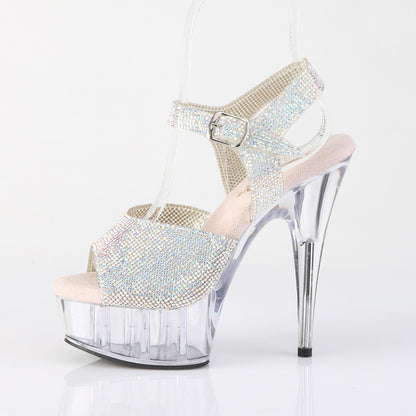 Pleaser Women's Platform Shoes DELIGHT-608N-RS Slv AB RS-TPU/Clr