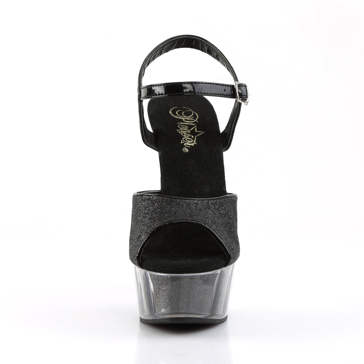 Pleaser Sandales pour femmes DELIGHT-609-5G BLK GLTR / BLK GLTR