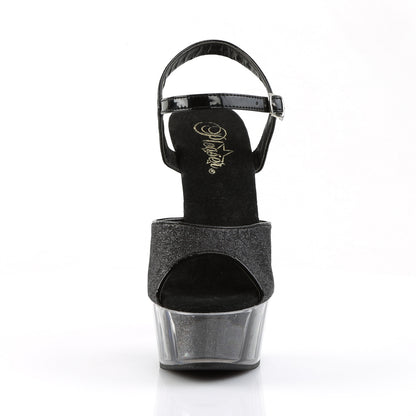 Pleaser Sandales pour femmes DELIGHT-609-5G BLK GLTR / BLK GLTR