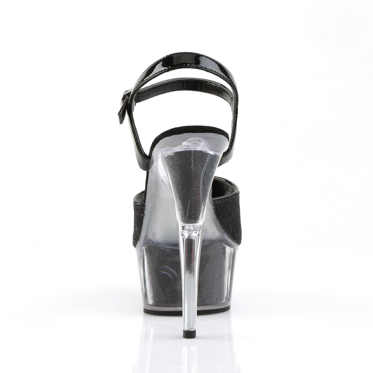 Pleaser Sandales pour femmes DELIGHT-609-5G BLK GLTR / BLK GLTR