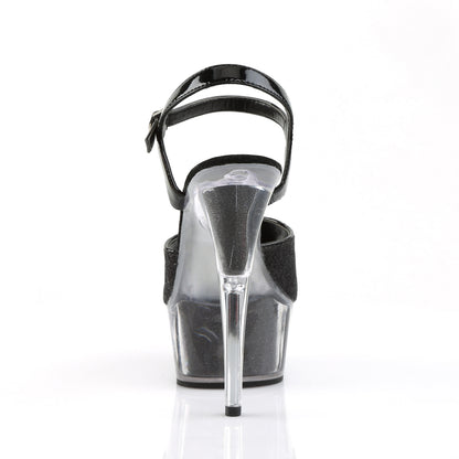 Pleaser Sandales pour femmes DELIGHT-609-5G BLK GLTR / BLK GLTR