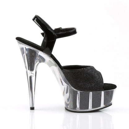 Pleaser Sandales pour femmes DELIGHT-609-5G BLK GLTR / BLK GLTR