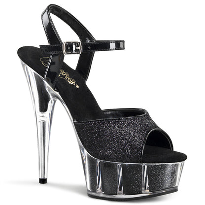 Pleaser Sandales pour femmes DELIGHT-609-5G BLK GLTR / BLK GLTR
