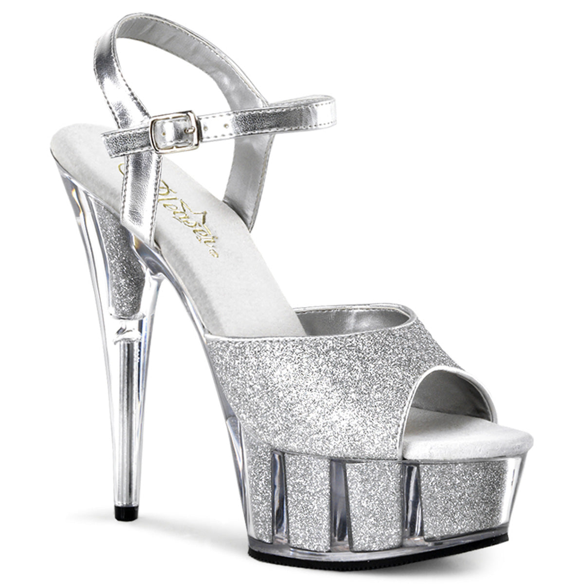 Pleaser Sandales pour femmes DELIGHT-609-5G SLV GLTR / SLV GLTR