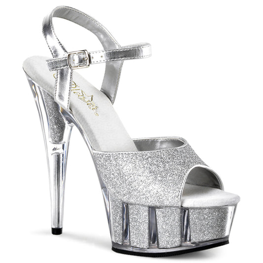 Pleaser Sandales pour femmes DELIGHT-609-5G SLV GLTR / SLV GLTR