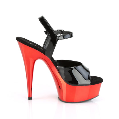Pleaser Sandales pour femmes DELIGHT-609 blk pat / rouge chrome