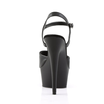 Pleaser Sandales pour femmes DELIGHT-609 Blk Faux Cuir / Blk Matte