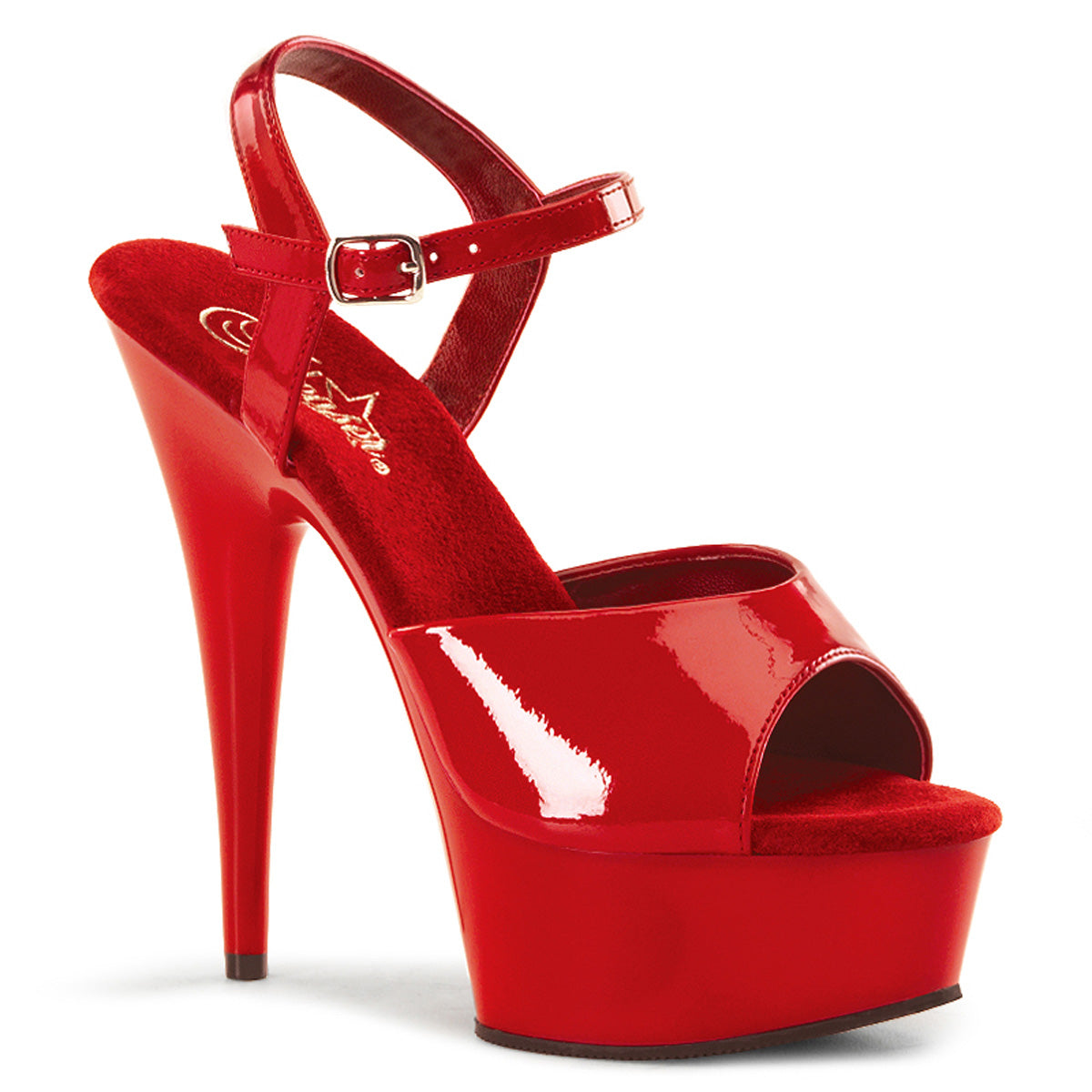 Pleaser Sandales pour femmes DELIGHT-609 Pat rouge / rouge