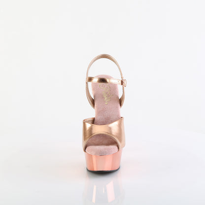Pleaser Sandales pour femmes DELIGHT-609 Rose Gold rencontré. Chrome en PU / rose