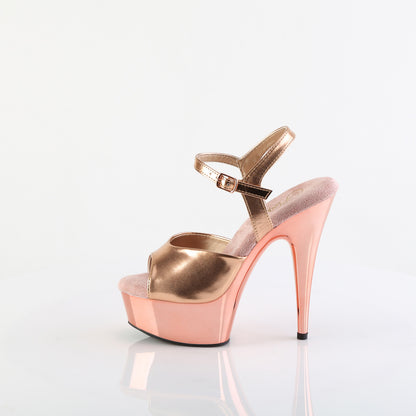 Pleaser Sandales pour femmes DELIGHT-609 Rose Gold rencontré. Chrome en PU / rose