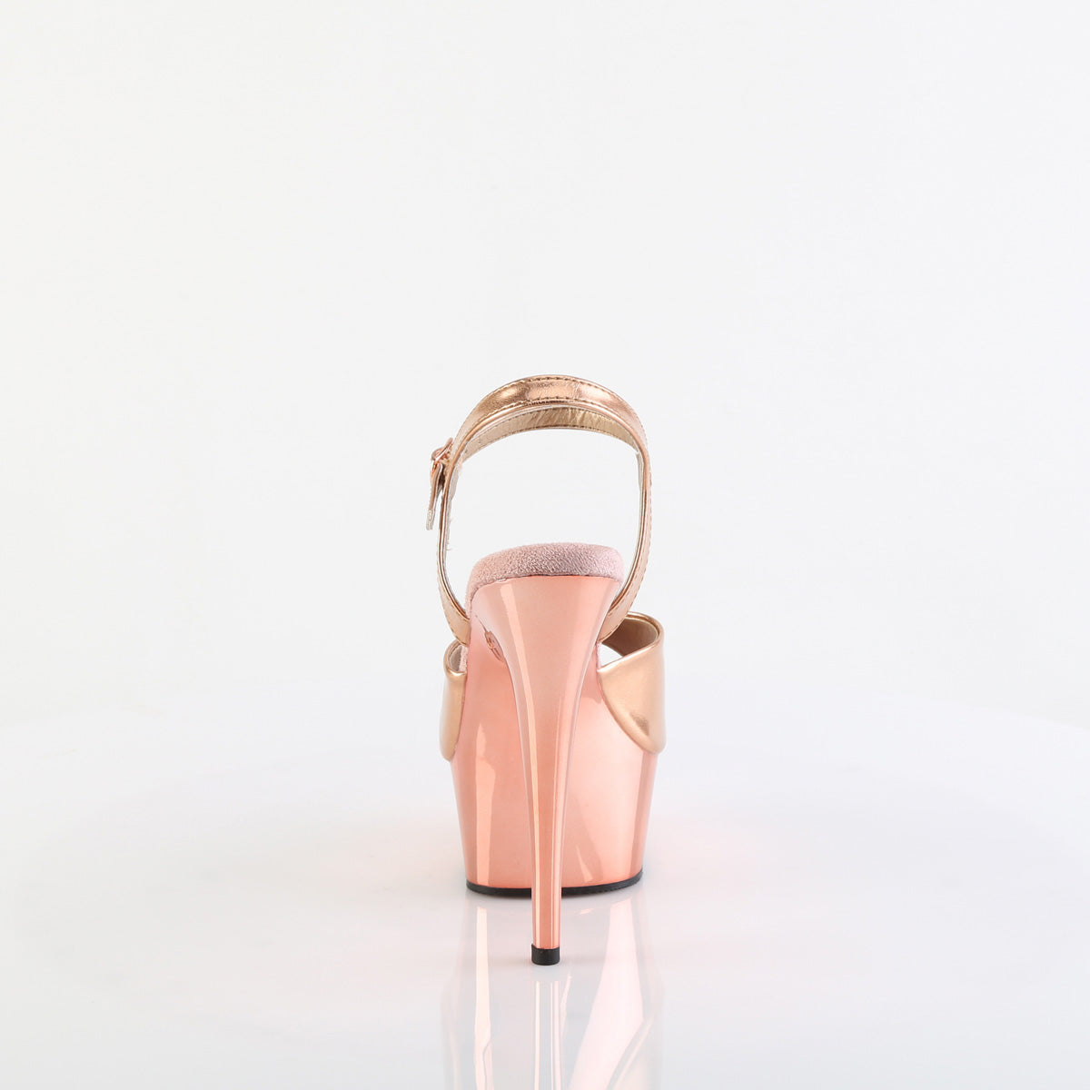Pleaser Sandales pour femmes DELIGHT-609 Rose Gold rencontré. Chrome en PU / rose