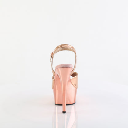 Pleaser Sandales pour femmes DELIGHT-609 Rose Gold rencontré. Chrome en PU / rose