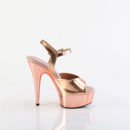 Pleaser Sandales pour femmes DELIGHT-609 Rose Gold rencontré. Chrome en PU / rose