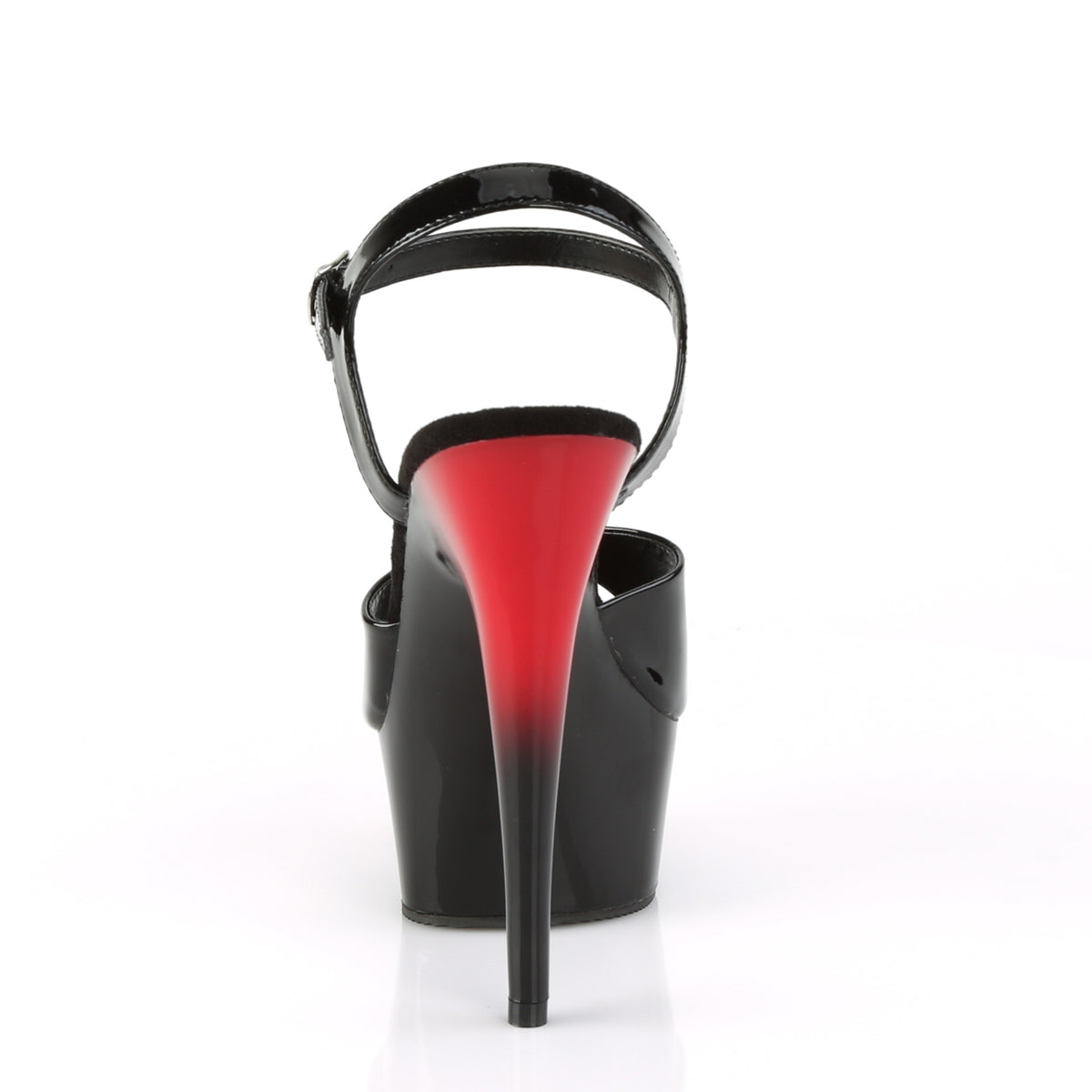 Pleaser Sandales pour femmes DELIGHT-609BR BLK PAT / RED-BLK