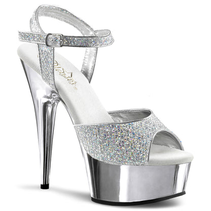 Pleaser Sandales pour femmes DELIGHT-609g SLV Multi GLTR / SLV Chrome