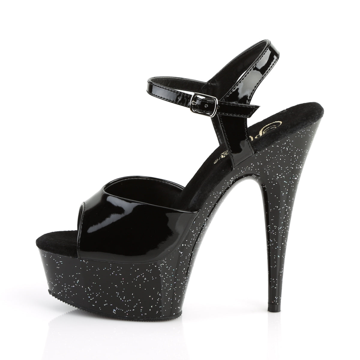 Pleaser Sandales pour femmes DELIGHT-609mg blk pat / blk