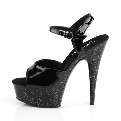 Pleaser Sandales pour femmes DELIGHT-609mg blk pat / blk