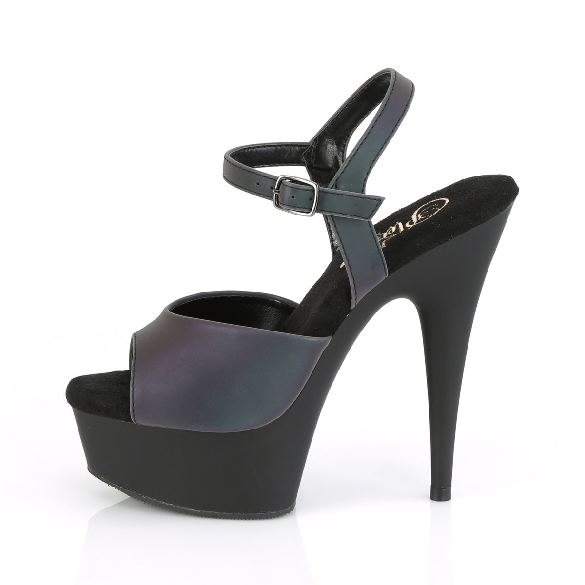 Pleaser Sandales pour femmes DELIGHT-609refl Green Multi réfléchissant / blk mat