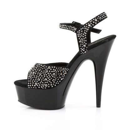 Pleaser Sandales pour femmes DELIGHT-609RS BLK SUDE-SAWTER RS / BLK