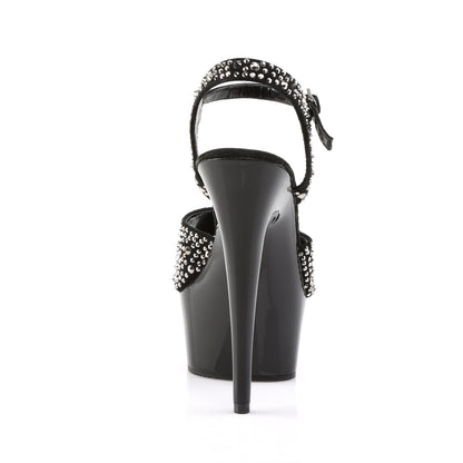 Pleaser Sandales pour femmes DELIGHT-609RS BLK SUDE-SAWTER RS / BLK