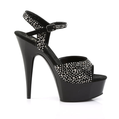 Pleaser Sandales pour femmes DELIGHT-609RS BLK SUDE-SAWTER RS / BLK