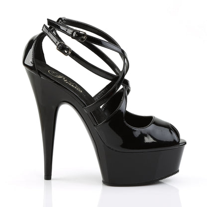 Pleaser Sandales pour femmes DELIGHT-612 blk / blk