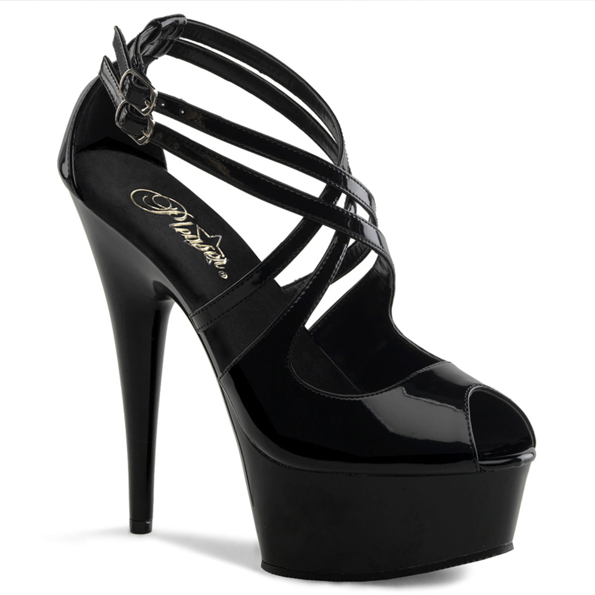 Pleaser Sandales pour femmes DELIGHT-612 blk / blk