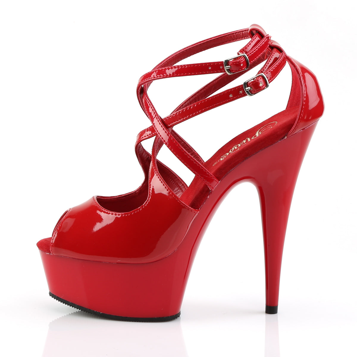 Pleaser Sandales pour femmes DELIGHT-612 rouge / rouge