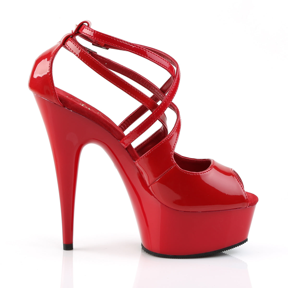 Pleaser Sandales pour femmes DELIGHT-612 rouge / rouge