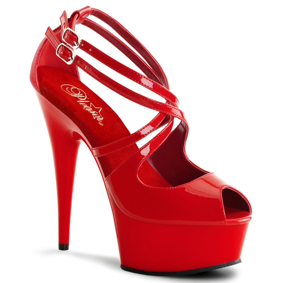 Pleaser Sandales pour femmes DELIGHT-612 rouge / rouge