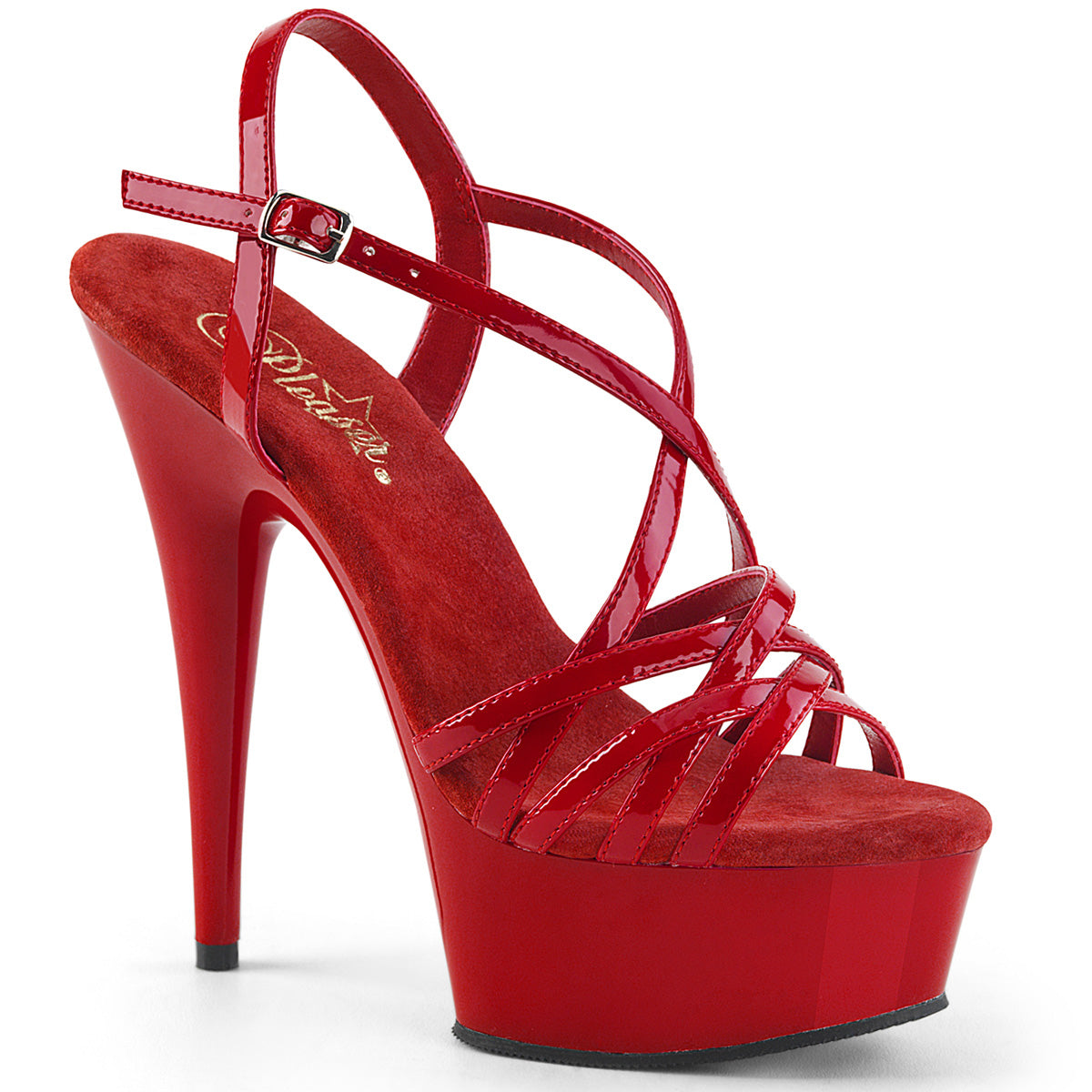 Pleaser Sandales pour femmes DELIGHT-613 Pat rouge / rouge