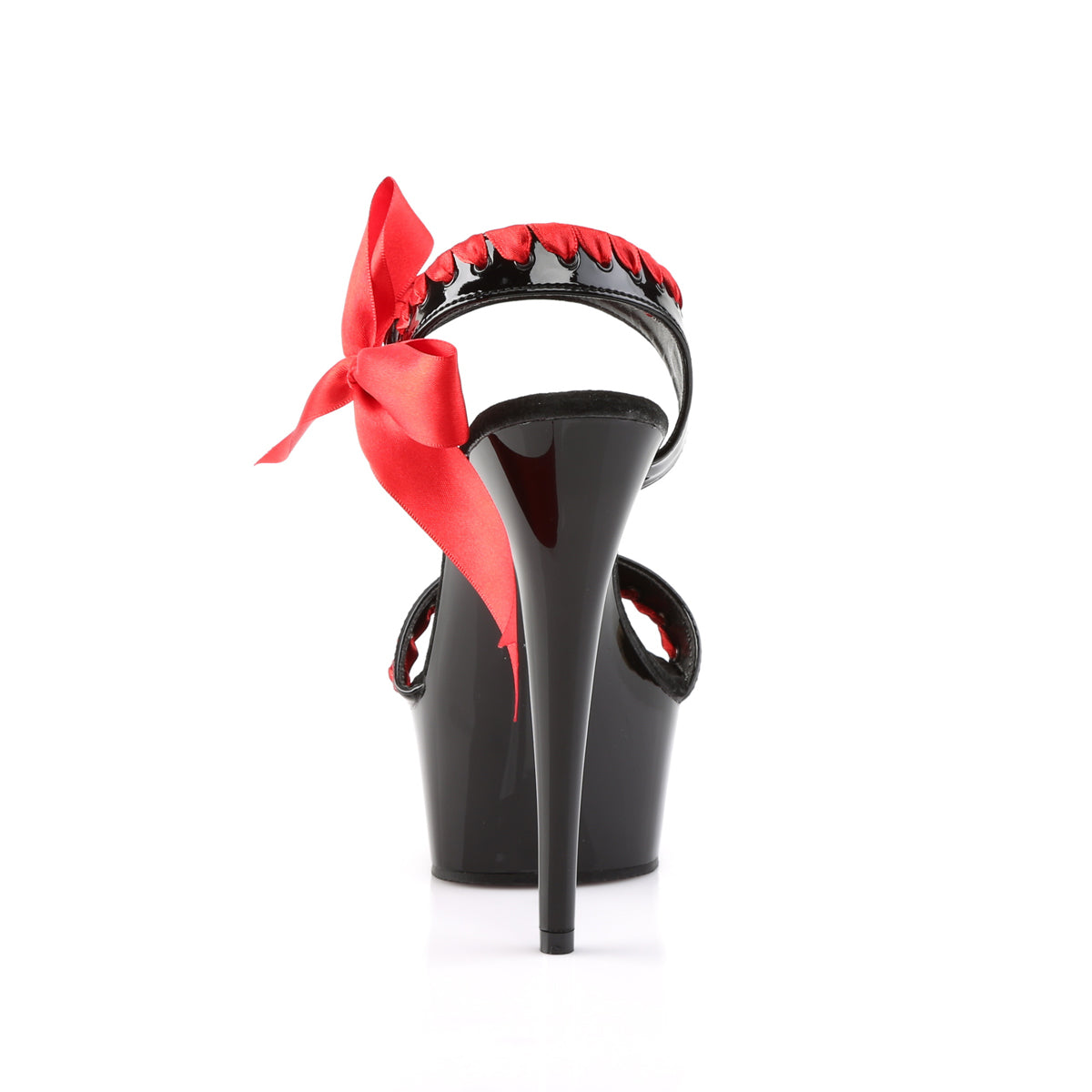 Pleaser Sandales pour femmes DELIGHT-615 blk-rouge / blk