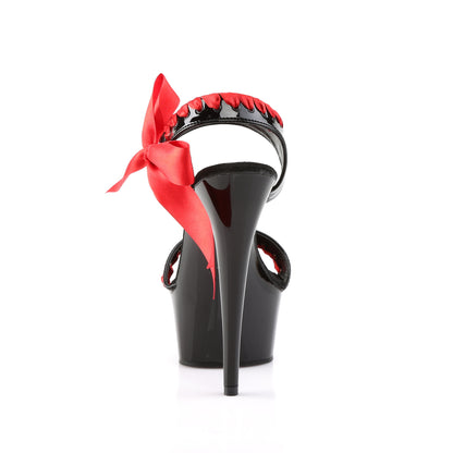 Pleaser Sandales pour femmes DELIGHT-615 blk-rouge / blk