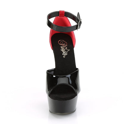 Pleaser Sandales pour femmes DELIGHT-617 BLK-ROUGE PAT / BLK-RED