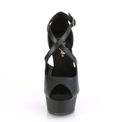 Pleaser Sandales pour femmes DELIGHT-621 BLK FAUX CUIR / BLK MATTE