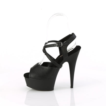 Pleaser   DELIGHT-624-1 Blk faux cuir / blk mat