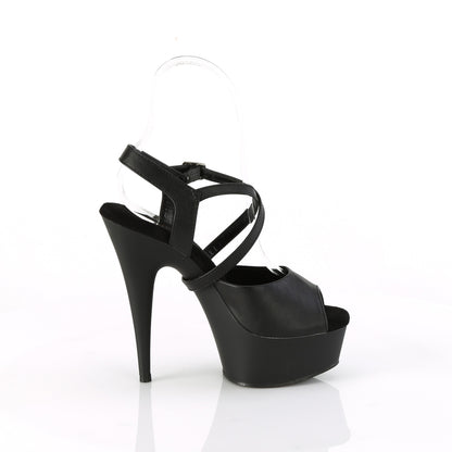 Pleaser   DELIGHT-624-1 Blk faux cuir / blk mat