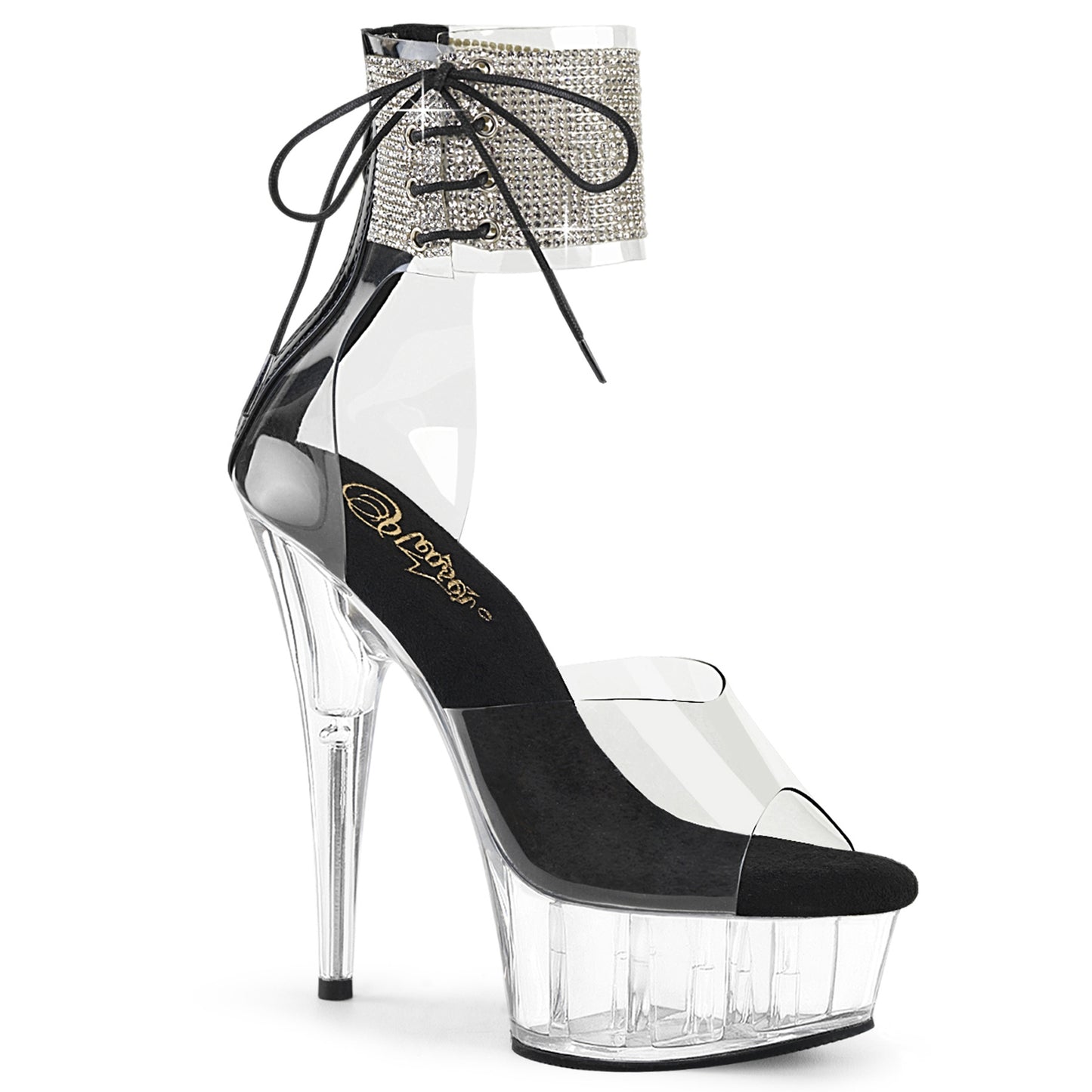 Pleaser   DELIGHT-624RS CLR-BLK / CLR