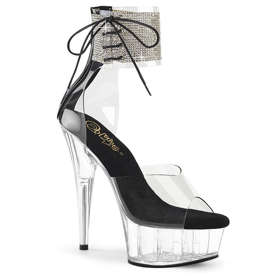 Pleaser   DELIGHT-624RS CLR-BLK / CLR