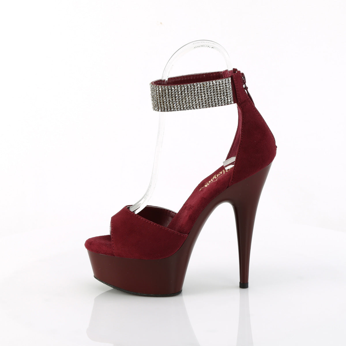 Pleaser   DELIGHT-625 Bourgogne Faux Suede / Bourgogne Matte