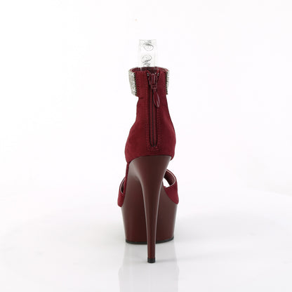 Pleaser   DELIGHT-625 Bourgogne Faux Suede / Bourgogne Matte