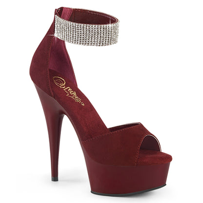 Pleaser   DELIGHT-625 Bourgogne Faux Suede / Bourgogne Matte