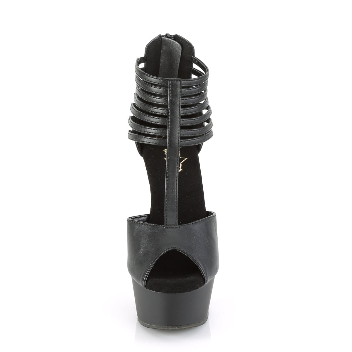 Pleaser Sandales pour femmes DELIGHT-626 Blk Faux Cuir / Blk Matte