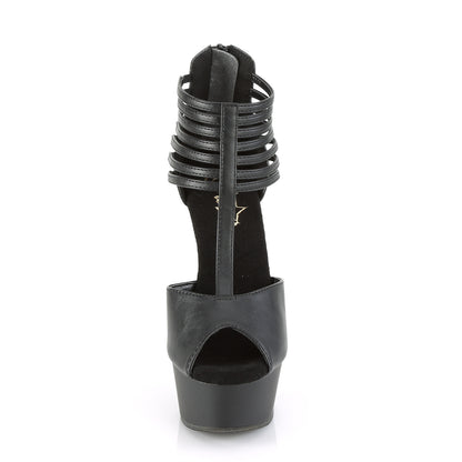 Pleaser Sandales pour femmes DELIGHT-626 Blk Faux Cuir / Blk Matte