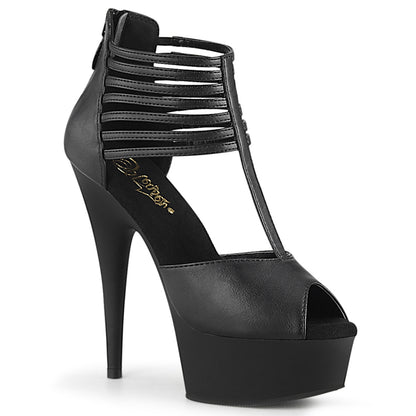 Pleaser Sandales pour femmes DELIGHT-626 Blk Faux Cuir / Blk Matte