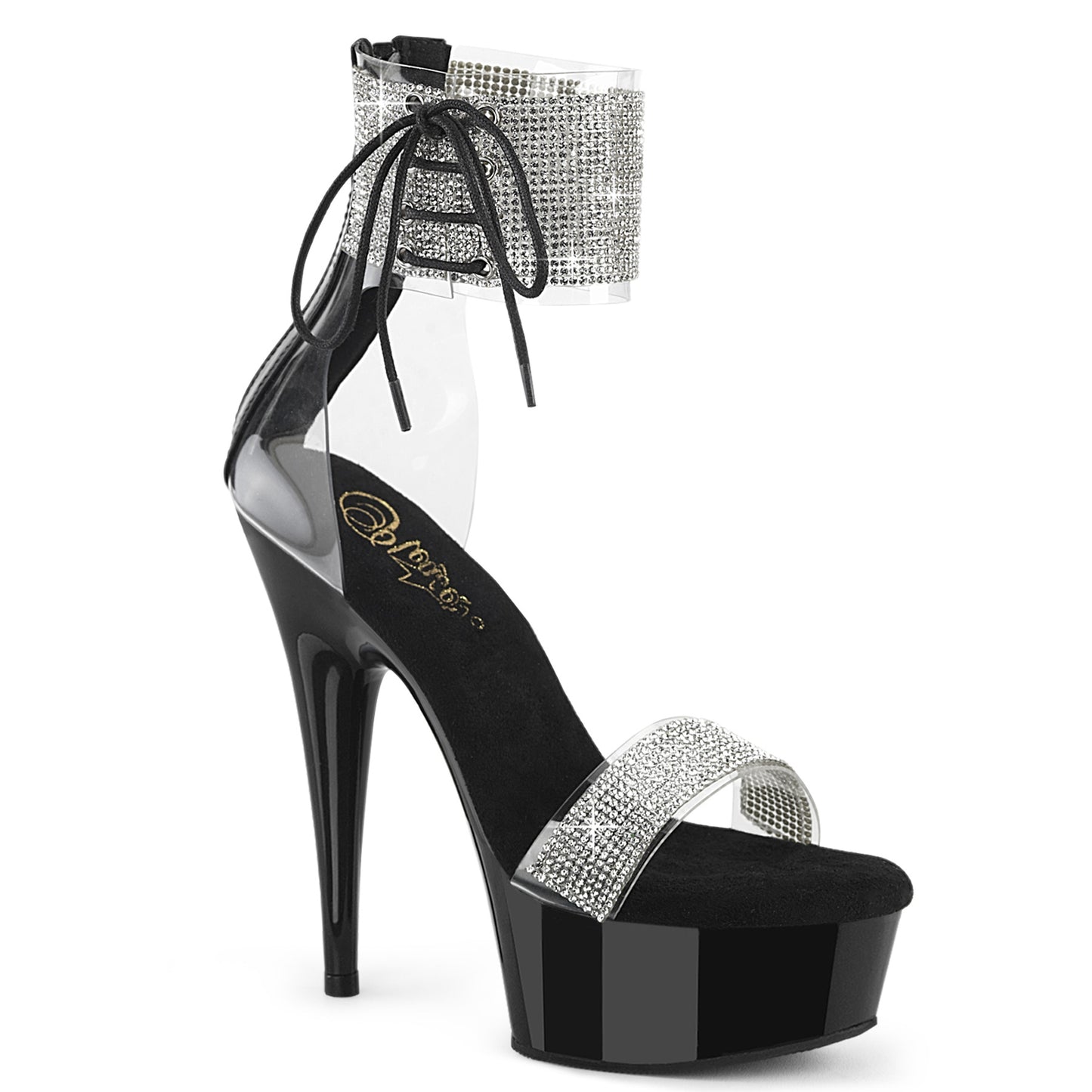 Pleaser   DELIGHT-627RS CLR-BLK / BLK
