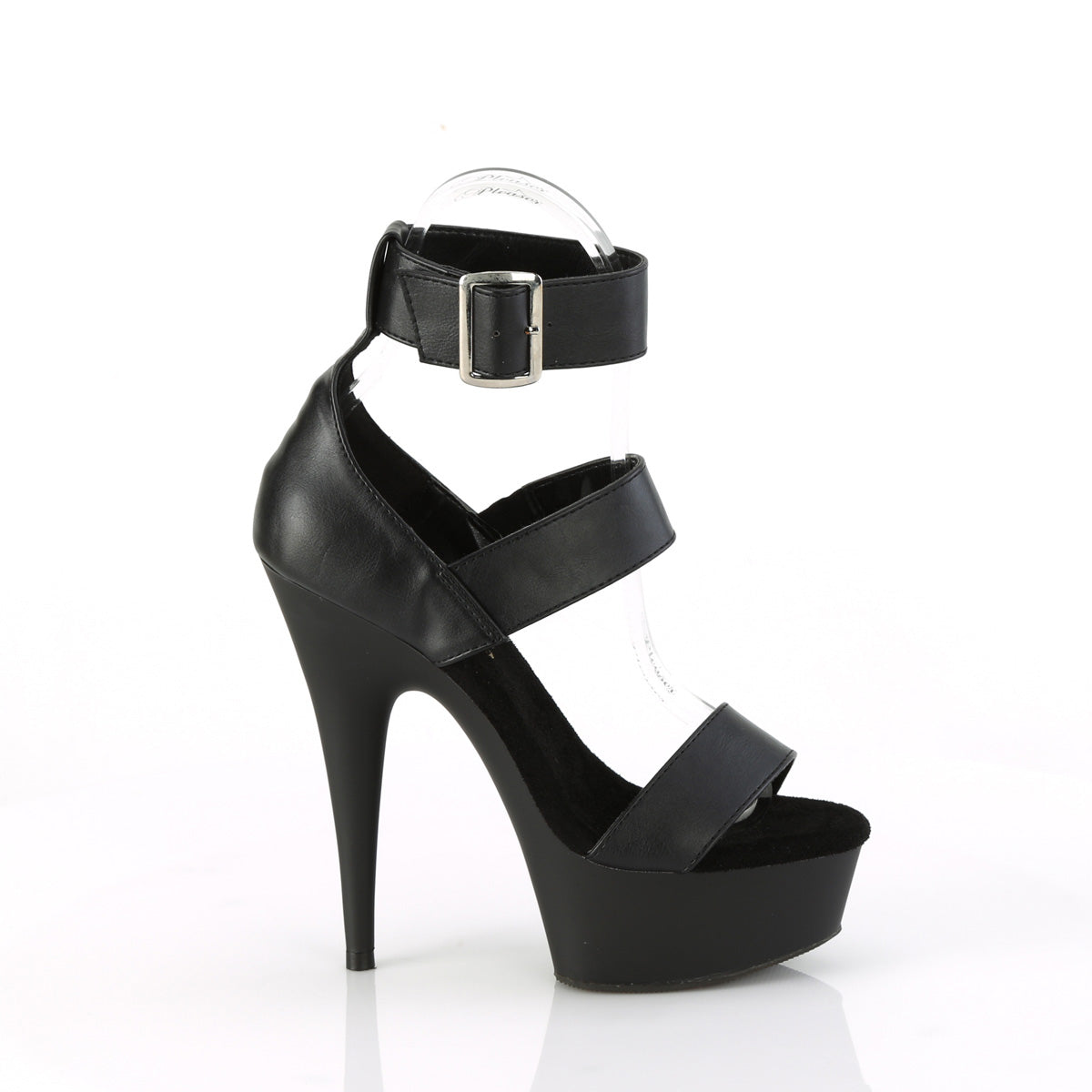 Pleaser   DELIGHT-629 Blk faux cuir / blk matte