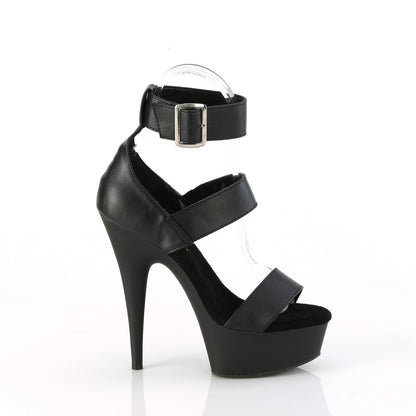 Pleaser   DELIGHT-629 Blk faux cuir / blk matte